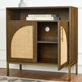 thumbnail image 5 of Best Choice Products Arched 2-Door Rattan Cabinet, Sideboard, Buffet, w/ Cord Cutout, Adjustable Storage Shelf - Brown, 5 of 9