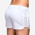 thumbnail image 4 of Men Summer Shorts Hollow Mesh Drawstring Elastic Waist Solid Color Quick Dry Surfing Fitness Sport Fitness Shorts Daily Wear Beach Shorts -White,2XL, 4 of 8