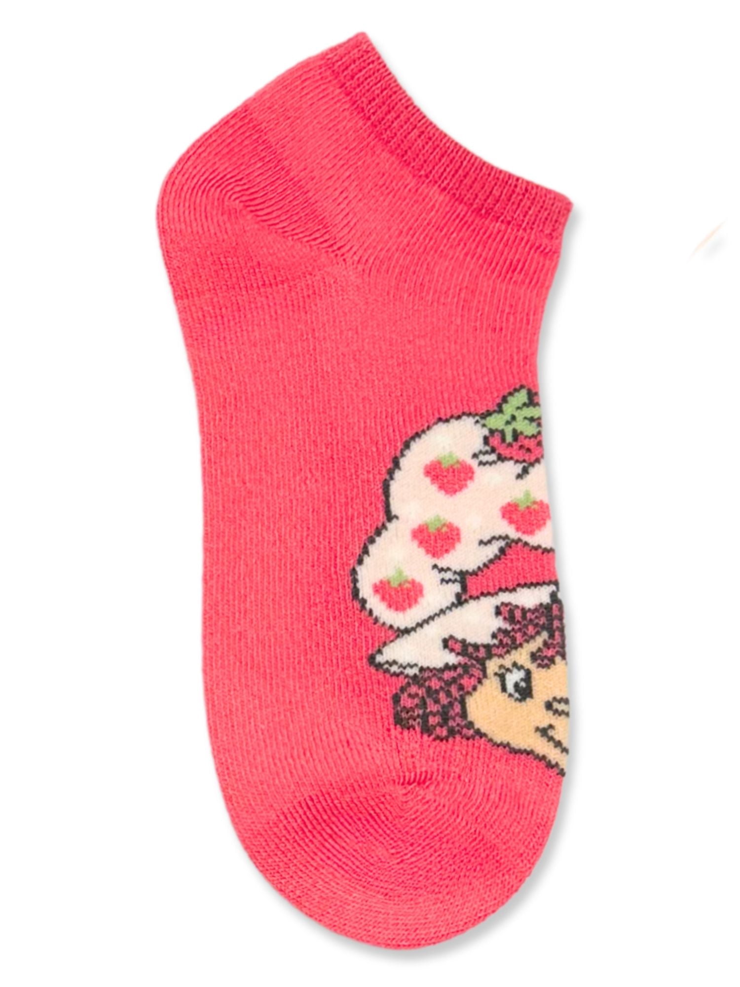 Strawberry Shortcake Girls No-Show Socks, 5-Pack, Sizes S/M-M/L