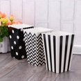 thumbnail image 4 of 48pcs Popcorn Carton Rugby Stripe Wave Dot Pattern Decorative Dinnerware for Birthday Parties / Baby Showers / Graduations (Black), 4 of 6