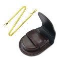 thumbnail image 1 of Guardurnaity Bolso de cuero Bolso clásico de bolsillo Caja de reloj Cadena Reloj de bolsillo Soporte de almacenamiento Monedero Relojes marrón+oro Guardurnaity BB5047-08, 1 of 1