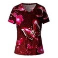 thumbnail image 3 of T Shirts for Women Loose Fit Cute Summer Tops for Women Plus Size Blouses V Neck Short Sleeve T-Shirt Dressy Casual Loose Fit Tunic Tees Blusas De Mujer De Moda, 3 of 5
