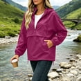 thumbnail image 5 of Trikvn Anorak Jacket Women Hooded Removable Half Zip Lightweight Pullover Windbreaker with Pockets Long Sleeve Loose Outdoor Rain Coat for Hiking, 5 of 9