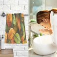 thumbnail image 7 of Yayeee 100% Cotton Hand Towels for Bathroom 16" x 28" Soft Absorbent Kitchen Towel, Green Retro Leaves, 7 of 7