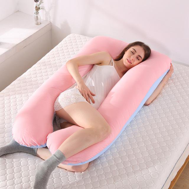 Almohada de apoyo para dormir para mujeres embarazadas, cojín de maternidad en forma de U con estampado de conejo, 100% algodón, 25 unidades qym unisex