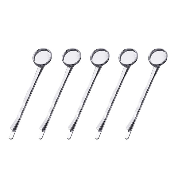 20 Piezas Horquillas para el Cabello Horquillas para el Cabello con Bandeja Redonda en Blanco Horquillas para el Cabello Bases de Cabujones para Manualidades DIY Plata
