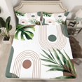 thumbnail image 2 of Homewish Rustic Boho Bohemain Bed Sheets,Modern Aesthetic Artistic King Sheets,White Green Sheet Set For Teens,Ultra Soft Home Decor,4 Pieces, 2 of 7