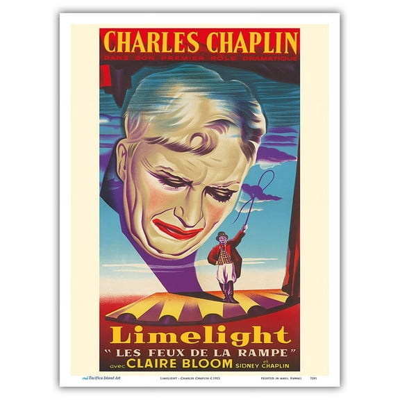 Limelight - Starring Charles Chaplin - Vintage Film Movie Poster c.1952 - Master Art Print (Unframed) 9in x 12in