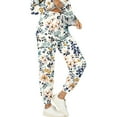 thumbnail image 5 of LWavelet Women's 2 Piece Ditsy Floral Print Sweatshirt and Jogger Pants Set - Red Casual Outfit Light Blue S, 5 of 5