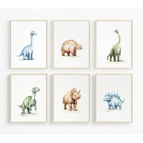 Dinosaur Watercolor Wall Art Decor Dino Boys Room Canvas Wall Art Nursery Kids Prints Toddler Dinosaur Poster Boys Kids Artwork Dinosaur Nursery Pictures for Boys Room 12x16 Inch Unframed Set of 6