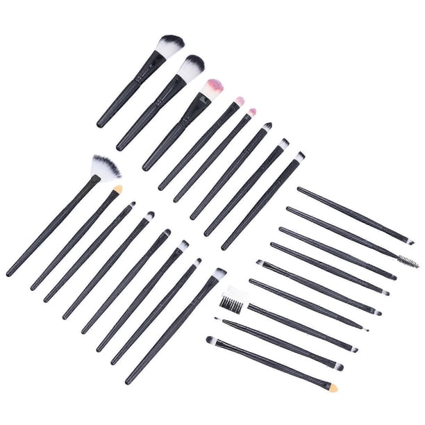 25Pcs Makeup Brushes Complete Set For Women Sensitive Travel And Daily Life Black Plastic Handle