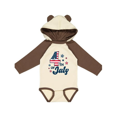 

Inktastic 4th of July with Striped Stars Gift Baby Boy or Baby Girl Long Sleeve Bodysuit