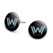 Westworld Logo Novelty Silver Plated Stud Earrings