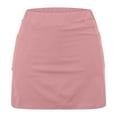 thumbnail image 4 of ZQUUVOU Women's Skort Solid Color Mid-Waist Sports Casual Skirt Pants Pink, 4 of 6