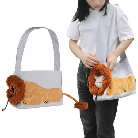 Hgudesign Dog Carrier Sling -Shaped Pet Canvas Bag Shoulder Bag Pet Body Holder for Daily Use Wal Travel Outdoor  Light Green L