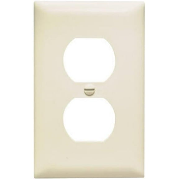 TP8LACP10 1 Gang, 1 Duplex Outlet Opening Nylon Wall Plate - 10 Pack, Light Almond