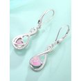 thumbnail image 6 of VESITIM Infinity Dangle Leverback Earrings 925 Sterling Silver Heart Earrings Created Pink Opal Jewelry for Women, 6 of 7