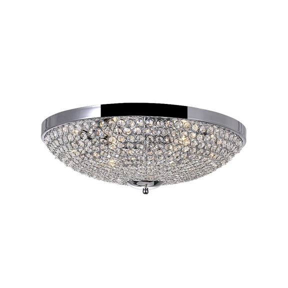 CWI Lighting Globe 6 Light Metal Bowl Indoor Flush Mount in Chrome