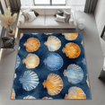 thumbnail image 4 of Area Rugs 6 X 9 ft Rug for Living Room Soft Non Slip Rug Low Pile Watercolor Shell Painting Printed Area Rugs Bedroom Farmhouse Dining Room, Home Decor Indoor Dark Blue, 4 of 7
