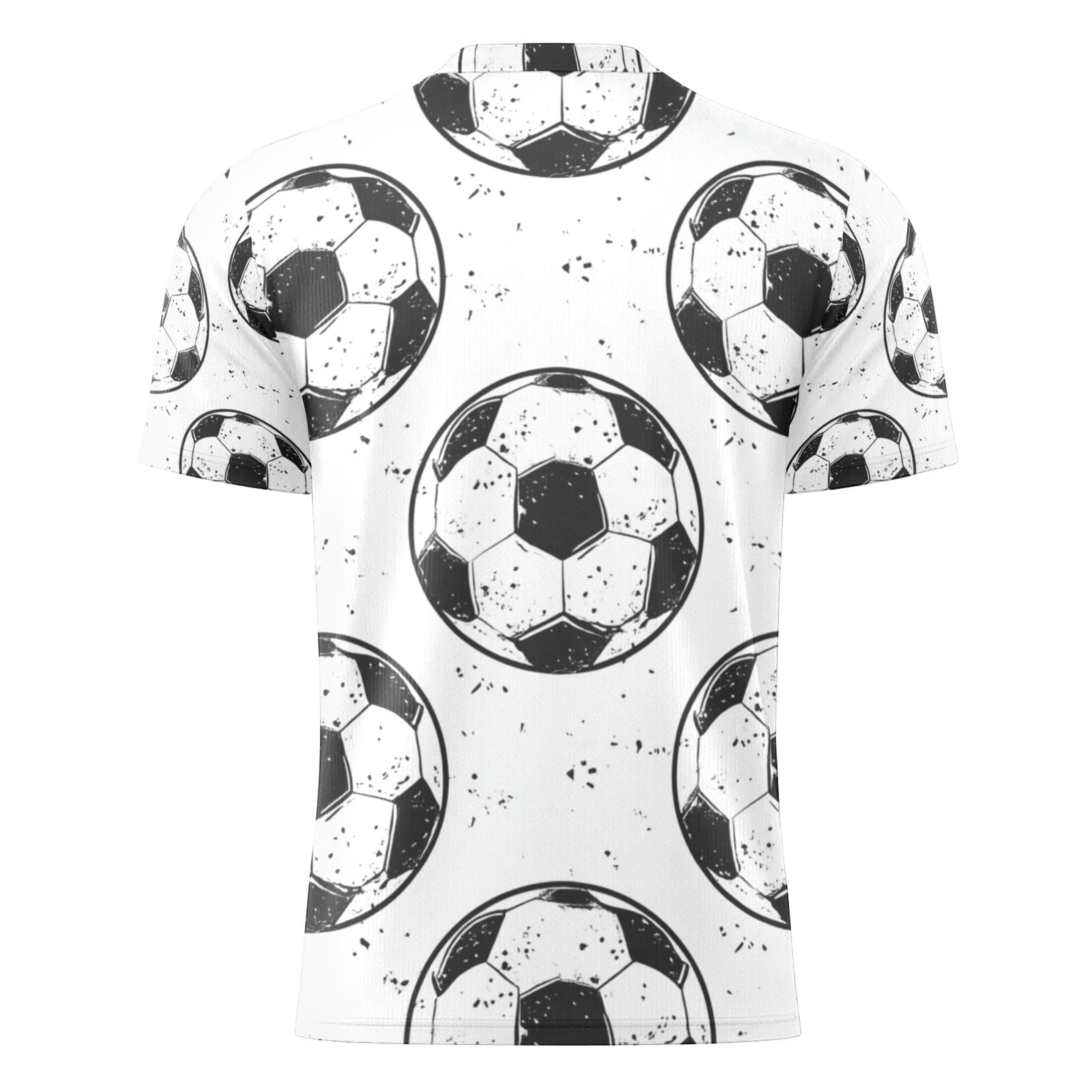 Doodle Football Patterns Men's Sports Jerseys Athletic T-Shirt Football Referee Short Sleeves Shirt L