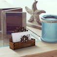 thumbnail image 6 of BQBQERT Flower Carved Business Card Case 5.1x4.1x1.5Inch Wooden Name Card Organiser Storage Box For Desk Management, 6 of 8