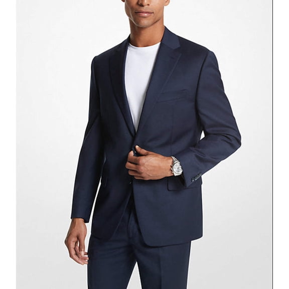Michael Kors Mens Classic fit Wool Suit Jacket Blazer 44 S Blue Solid Stretch