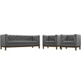 thumbnail image 2 of Panache Living Room Set Upholstered Fabric Set of 3 - Gray, 2 of 7