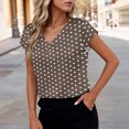 thumbnail image 5 of XYAIXT Short Sleeve T-shirt for Women Fashionable Print V Neck Ladies Blouse Summer Tops Casual Loose, 5 of 6