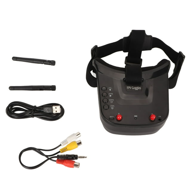 FPV Goggles, 5.8Ghz FPV Video Headset Glasses Portable Double RP SMA Antenna for FPV Racing