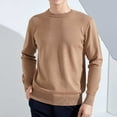 thumbnail image 2 of Afdoent Men's Crewneck Sweater Winter Long Sleeve Solid Color Casual Business Pullover Knit Top Sweater For Men, 2 of 4