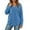 Blue, variant on Plain V Neck Hoodies for Women Fall Winter Long Sleeve Casual Loose Basic Hooded Sweatshirt Pullover Tops