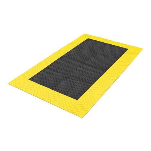 Notrax Antifatigue Mat,Black,YllwBrdr,3ft.x5ft. 621S3660BY