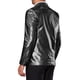 thumbnail image 3 of BLAZER BRILLANTE DE HOMBRE INSPIRE CHIC, CON SOLAPA PICO, DOBLE BOTÓN, AJUSTE REGULAR, ESTILO DE FIESTA, TAMAÑO 2XL, NEGRO, 3 of 5