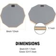 thumbnail image 6 of Donner Drum Practice Pad, 8 Inch Double Sided Silent Drum Pad With Drumsticks, Gray, 6 of 6