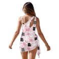thumbnail image 3 of SEANATIVE 17-18 Year Kid Girl Swimsuit with Mesh Skirt Coverup One Piece Bathing Suit Comfortable Stretch Summer Swimwear with Adjustable Strap, Cartoon Cat Paw Pink, 3 of 7
