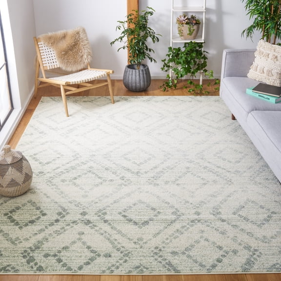 Safavieh Adirondack Lecia Geometric Area Rug, Ivory/Green, 10' x 10' Square