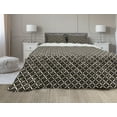 thumbnail image 1 of Boho Comforter & Sham Bedding Set, Antique Geometric Folk Pattern in Earth Tones Traditional Retro Art, 3 pcs Duvet Set Microfiber Filling Quilt, 5 Sizes, Dark Brown and Beige, by Ambesonne, 1 of 4