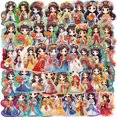 thumbnail image 1 of Paquete de pegatinas de vinilo con dibujos animados de la princesa Chibi, 50 unidades, 1 of 2