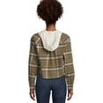 thumbnail image 3 of No Boundaries Juniors Hooded Flannel Shirt, 3 of 5
