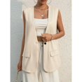 thumbnail image 3 of -Chaleco informal de gran tamaño para mujer, chaqueta sin mangas con cuello en V, elegante, moda coreana, Estética de verano, 3 of 5