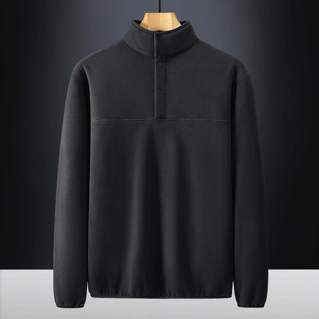 pstuiky manga larga para hombre, Suéter de manga larga con cremallera para hombre, abrigo informal sin capucha de manga larga para hombre Tops de hombre m