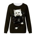 thumbnail image 4 of Pntutb Mujer Camisas Gráfico Impreso Manga Larga Cuello Redondo Sudadera Pullover Tops Cómodos Pntutb Pntutb-5516, 4 of 4