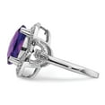 thumbnail image 3 of Sterling Silver Rhodium-plated Checker-Cut Amethyst Ring, 3 of 6