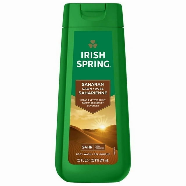 Irish Spring Saharan Dawn Moisturizing Body Wash for Men, 24 Hour Fresh, Face and Body Wash, Men’s Body Wash, Paraben Free, Cedar and Vetiver Scent, 591 mL