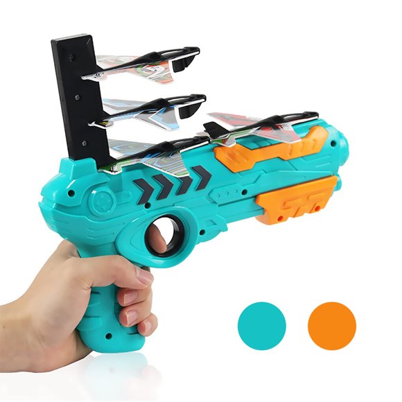 Airplane Launcher Toy Catapult Children Plane Toy 4 2 3 Outdoor Flying Rebounding Kids Playing Supply, Blue