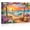 Frame-style, variant on Vibrant Tropical Beach Sunset Canvas Wall Art Poster Hammock Ocean Waves Sailboat Landscape Artwork for Living Room Bedroom Home Coastal Decor