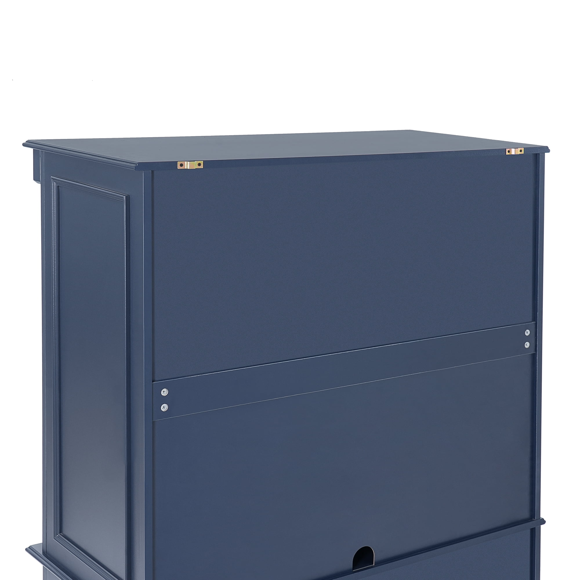 Euroco Freestanding Large Kitchen Pantry , 43.3x20x77.3inch Tall Storage Cabinet Cupboard with 6 Door Shelves, 2 Adjustable Shelves and 5 Drawers,Blue