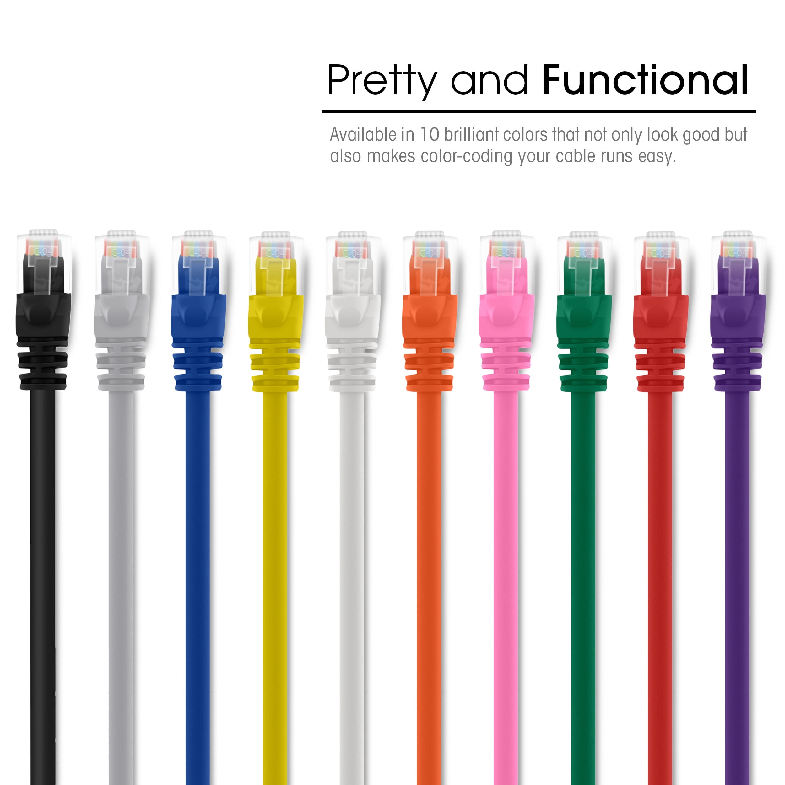 GearIT 24-Pack, Cat 6 Ethernet Cable Cat6 Snagless Patch 3 Feet - Snagless RJ45 Computer LAN Network Cord, Blue - Compatible with 24 48 Port S POE Rackmount 24port Gigabit