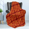 thumbnail image 4 of Celtic Soft Flannel Fleece Blanket, Multicolored Interlaced Vintage Celtic Conjoined Knot Forms European Graphic Design, Cozy Plush for Indoor and Outdoor Use, 50" x 70", Red Orange, by Ambesonne, 4 of 5