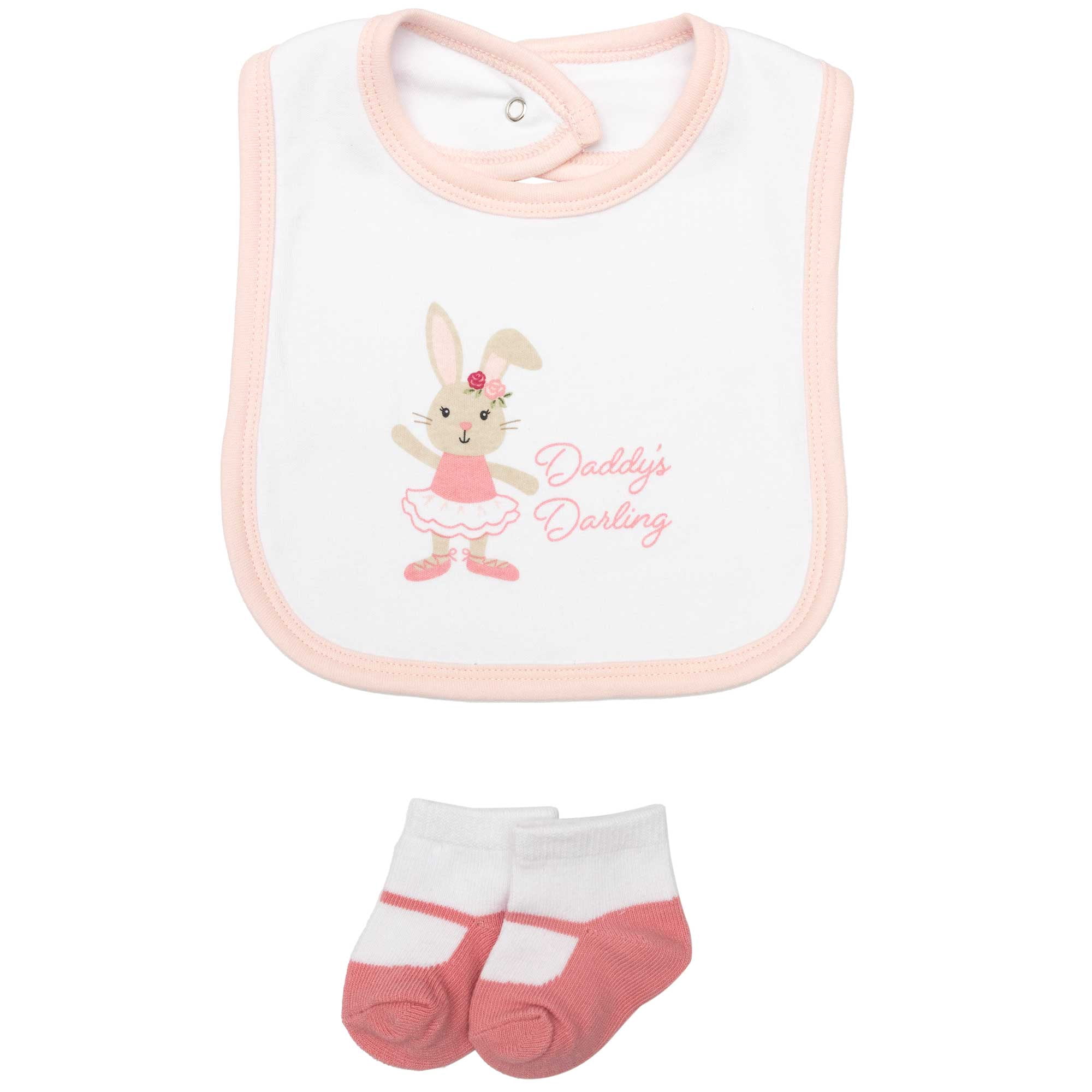 Hudson Baby Infant Girls Cotton Layette Set, Ballet Bows Bunny, 9-12 Months